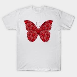 Paisley Red Velvet Butterfly T-Shirt